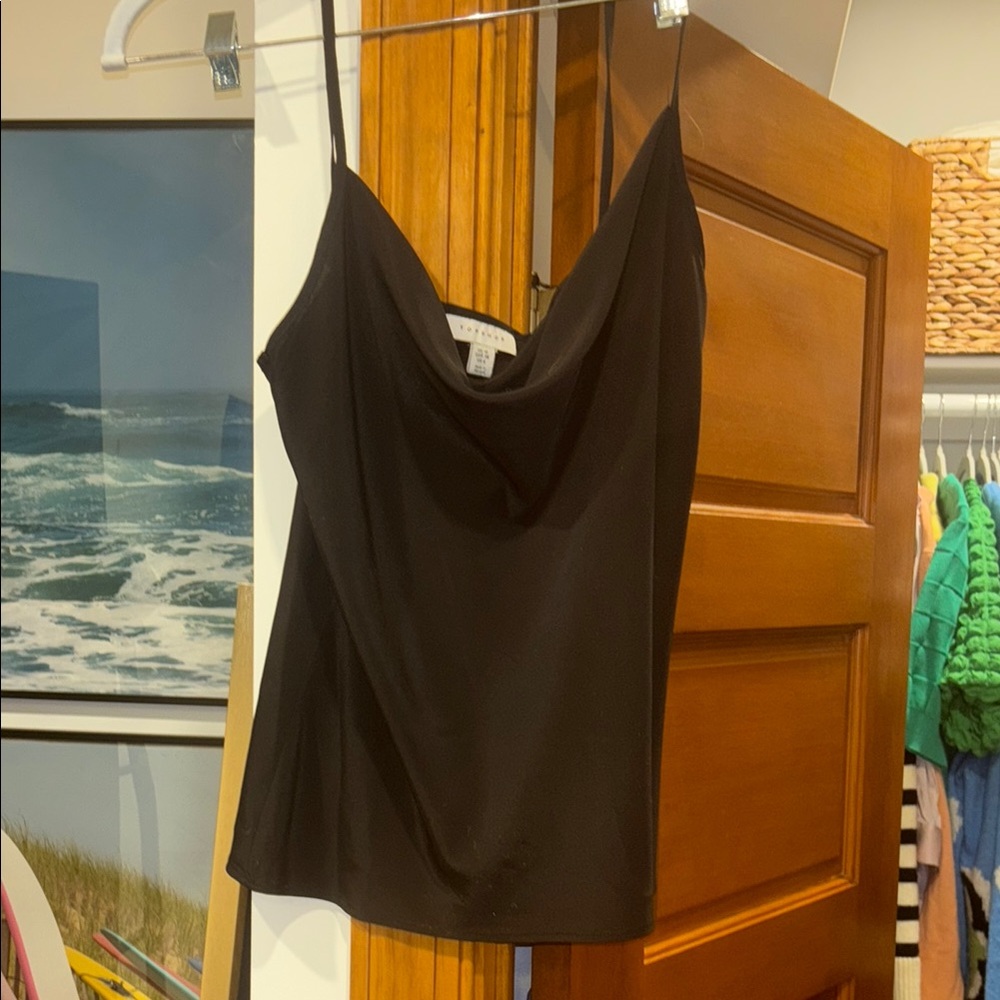 Elegant Black Cowl Neck Top